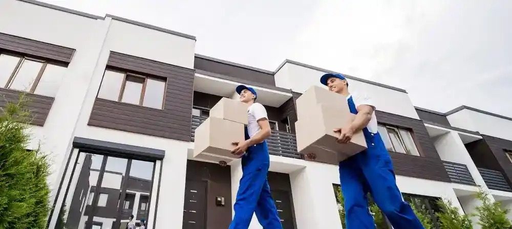 Moving crew transporting furniture during a move.