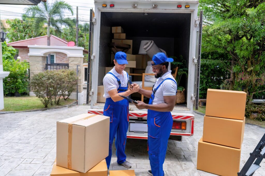 Our expert moving services in glenvar heights fl crew loading boxes into moving truck.
